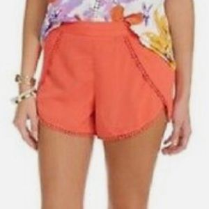Jessica Simpson Shoshana Tulip Shorts In Hot Coral